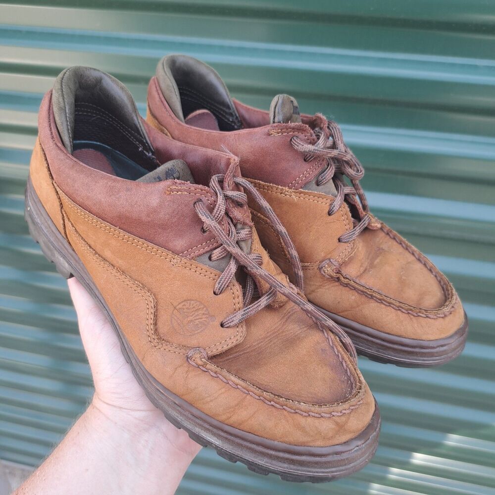 Vintage Womens Timberland Hiking Low Top Suede Leather Brown Boots Size 9 Shoes